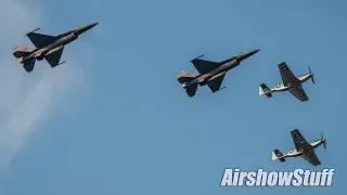 F-16/P-51 Arrival and Low Approaches - EAA AirVenture Oshkosh 2018