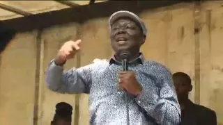 Tsvangirai addresses crowds as Parliament sits to impeach Mugabe