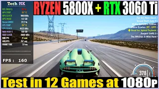 Ryzen 7 5800X - RTX 3060 Ti | Test in 12 Games at 1080p - Tech MK