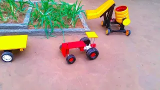 making mini concrete bridge | diy mini tractor | water pump @KeepVilla