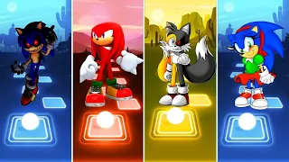 Sonic exe 🆚 Knuckles Sonic 🆚 Sonic Girl 🆚 Tails exe Sonic | Sonic Tiles Hop EDM Rush Gameplay