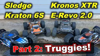 Best RC Monster Truck Review (Part 2: Truggy) Traxxas ERevo Corally Kronos XTR Arrma Kraton Sledge