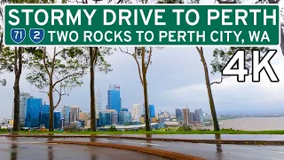 Stormy Drive to Perth 🇦🇺 [4K] - Two Rocks to Perth City, Western Australia - Relaxing Freeway Drive