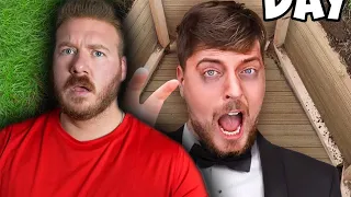 MILLIONAIRE REACTS TO MrBeast "I Spent 50 Hours Buried Alive" | LIMITED EDITION merch giveaway!