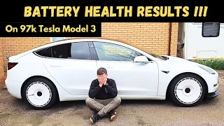 EV BATTERY degradation TEST on 97,000 miles Tesla Model 3 Long Range using service mode HEALTH TEST.