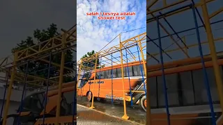 Shower Test pada Bus Pariwisata di Karoseri Adi Putro Malang