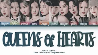 (KARAOKE) TWICE 「Queen of Hearts」 [10 Members ver.] (Color Coded Lyrics Han|Rom|Eng)