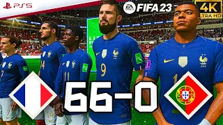 FIFA 23 - Mbappe vs Ronaldo || France vs Portugal 66-0 || 2022 World Cup Final [ PS5 4K HDR ]
