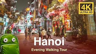 Evening walk around bustling Hanoi (4K Ultra HD)