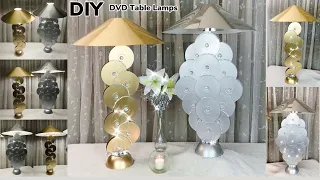 Two DIY Glamorous Unique Table Lamps || Made Using DVD’s & CD’s || Home Decor Ideas On a Budget 2020