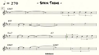 Spain Backing Track For Piano & Guitar / Theme & Solo Change (x10 Chorus)