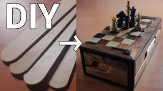 DIY the popsicle sticks Chess box