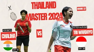 “AMAZING : ESTER NURUMI TRI WARDOYO (INA) vs  ASHMITA CHALIHA (IND)|THAILAND OPEN 2024”