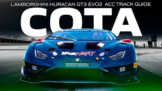 LAMBORGHINI HURACAN GT3 EVO2 ACC 1.9 TRACK GUIDE & SETUP | EP 6 COTA