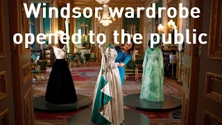 The Queen's wardrobe on display at Windsor Castle