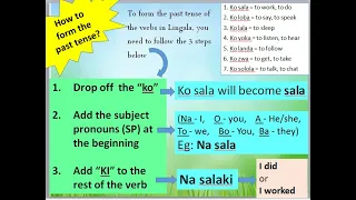LINGALA IN 10 MINUTES - HOW TO FORM THE PAST TENSE OF THE VERBS IN LINGALA?