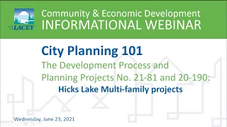 Informational Webinar: City Planning 101 & Hicks Lake Multi-Family Projects