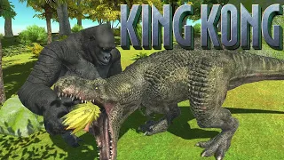 King Kong VS V Rex(T Rex) 2005 Fight ! - Animal Revolt Battle Simulator