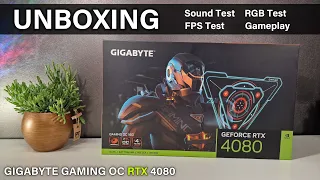 Gigabyte Gaming OC RTX 4080 | UNBOXING - FPS - Sound - Gameplay - Temperature - RGB Test