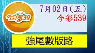 【今彩539】7月02日（五）強尾數號碼版路參考 發哥539 請點圖看看 ！