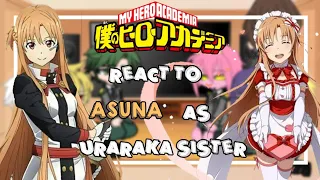 Bnha react to Asuna as Uraraka's sister ||Sao x Mha|| 1/1 ORIGINAL 🇧🇷🇹🇻