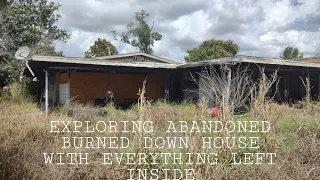 Exploring Abandoned Burned Down House With Everything Left Inside