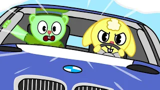 Cuddles and Flippy in a BMW M3 GTR [Happy Tree Friends x Need For Speed]