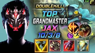 GrandMaster Jax TOP vs Renekton - 천상계 탑 잭스 템트리 룬 트포 정복자 - LOL KR 11.9