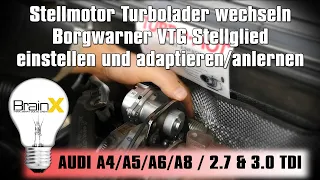 Stellmotor Turbolader Audi wechseln VTG anlernen adaptieren