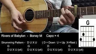 Rivers Of Babylon - Boney M Guitar Tutorial with Chords / Lyrics