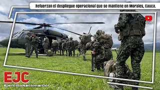 Soldados de la Brigada29 refuerzan el despliegue operacional que se mantiene en Morales, Cauca.