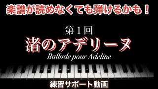 渚のアデリーヌ【初心者向練習サポート】楽譜付Ballade pour Adeline:Richard Clayderman