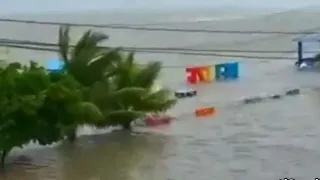 Belize City Hurricane Lisa Damage!! Hurricane Lisa makes landfall in Belize in Central America