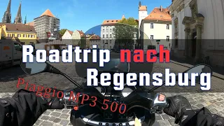 Erster Roadtrip 2024 mit dem Piaggio MP3 500 von Mitterteich nach Regensburg