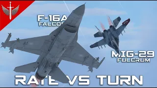 RATE VS TURN - F-16A VS MiG-29 Dogfights