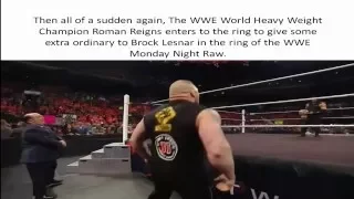 Roman Reigns Spears Brock Lesnar after Wrestlemania 31 - 18/1/2016