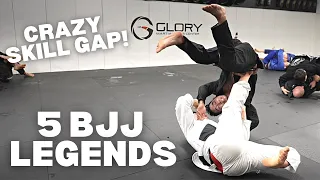 Avg BJJ Guy vs 5 BJJ Legends (CRAZY SKILL GAP)