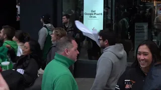 Boston Celtics beat Brooklyn Nets Game 1 Celebration outside the TD Garden on Causeway Street 2022