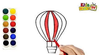 Hot Air Balloon Drawing and Coloring Pages for Kids How to draw | Kids Drawing TV
