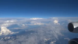 Lufthansa Airbus A340-600 - Sao Paulo to Munich in stormy conditions, beautiful sunrise