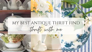 MY BEST ANTIQUE THRIFT FIND - THRIFT WITH ME! SHOPPING FOR VINTAGE FINDS AT THE THRIFT STORE