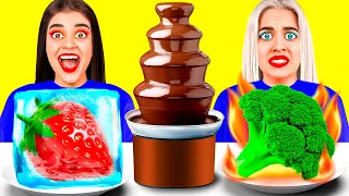 Desafío Frío vs Caliente FONDUE DE CHOCOLATE por BooBoom Challenge