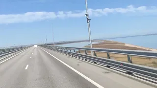 Крымский мост из кабины фуры