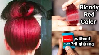 Pure Blood Red Hair Color Without Use Blondor ||Salonfact