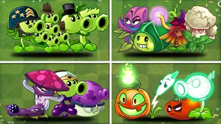 04 Team Plant  (Mega Pea Vs Nightcap  Vs Caulipower Vs Ultomato)  Who will win? - PvZ2 Team Plant