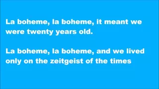 La Boheme English lyric video