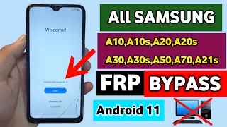 Samsung A10/A10s/A20/A30/A50/A70 FRP Bypass Android 11 | All Samsung Google Account Unlock 2023