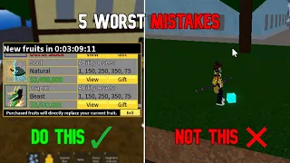 5 WORST Mistakes That every Beginner makes in Blox Fruits *Ruining Your Progress*