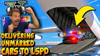 GTA 5 🚗 Delivering Unmarked Cars to LSPD #GTA5RealLifeMod #GrandTheftAuto #GTAVMods