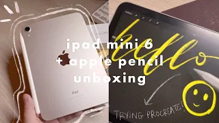 unboxing | apple ipad mini 6 starlight + apple pencil gen 2 | bellemond screen protector